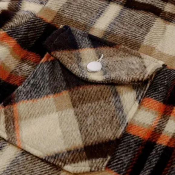 New orange plaid shacket - Picture 5 of 11